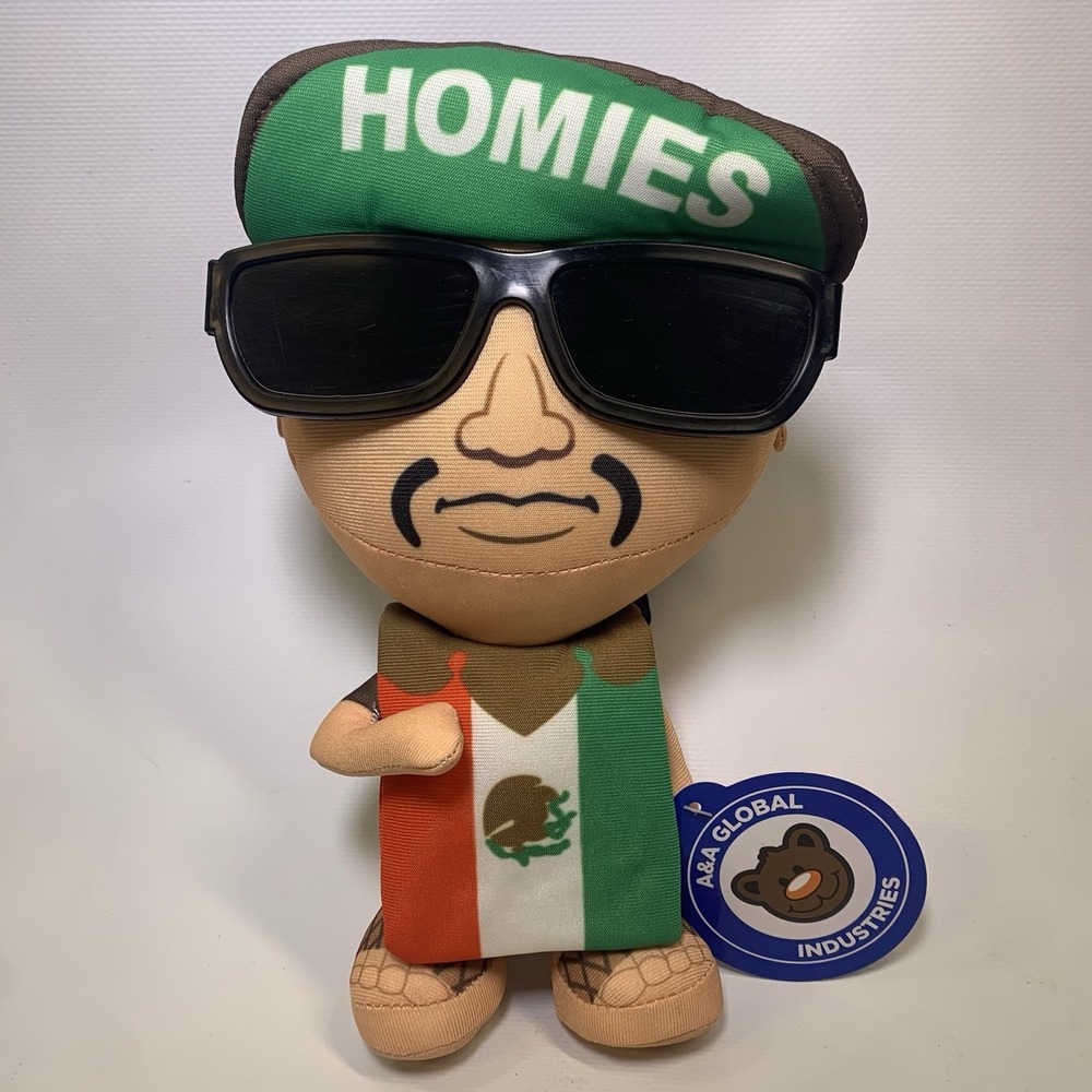Homies Plush Toy Unisex 10-inch Bigheadz Mr. Raza Multicolor Mexican Flag NEW